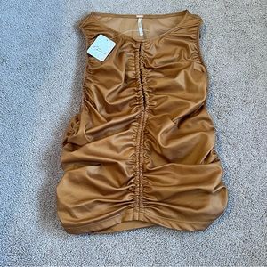 FREE PEOPLE Ride Along Faux Leather Top | Women’s Small | NWT!